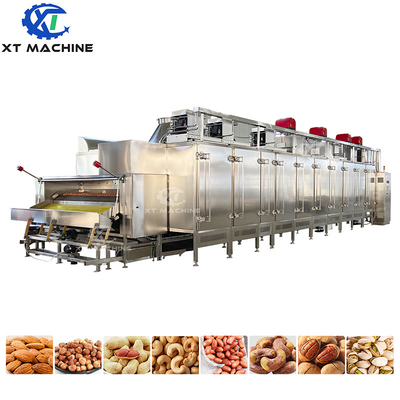 سعر جيد 1000kg/h آلة تحميص الفول السوداني ذاتية التشغيل بالكامل من نوع الحزام آلة تحميص الفول السوداني مع التدفئة الكهربائية 220V / 380V الانترنت