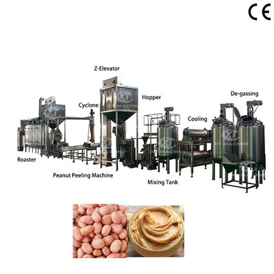 سعر جيد 500kg/h-1000kg/h Peanut Butter Production Line with 200-300 Meshes Fineness for Roasting and Blanching الانترنت