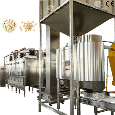 سعر جيد 1000kg/h-2000kg/h التجارية الفول السوداني/الفستق/فستق خط إنتاج تحميص وتبييض الفولاذ المقاوم للصدأ 304 البناء الانترنت