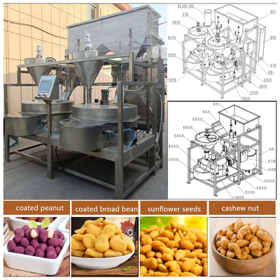 جودة تحكم PLC آلة طلاء الفول السوداني التلقائية قدرة 150-600kg/h مصنع