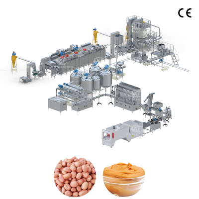 300kg/h-2000kg/h سعة خط معالجة زبدة الفول السوداني لإنتاج ثابت