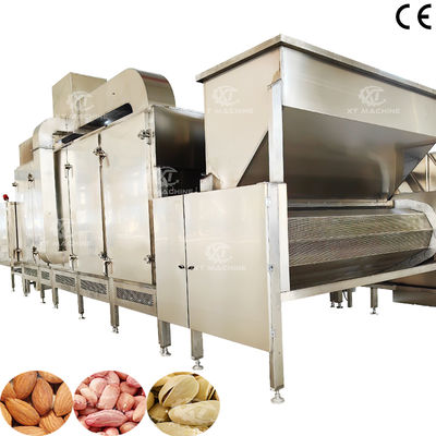 سعر جيد 300kg/h-500kg/h آلة تحميص المكسرات المتواصلة متعددة الوظائف محمص المكسرات مع تحكم PLC للخبز الانترنت