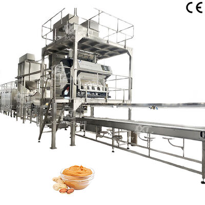 سعر جيد خط إنتاج زبدة الفول السوداني الآلي بالكامل زبدة اللوز مع تحكم PLC 2000kg / h القدرة الانترنت