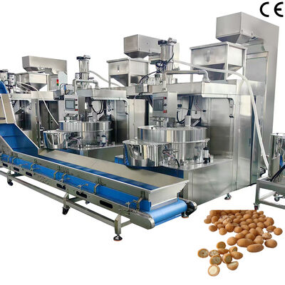 سعر جيد 500kg/h-600kg/h آلة صنع الفول السوداني المغطاة تلقائيًا آلة طلاء الفولاذ المقاوم للصدأ الانترنت