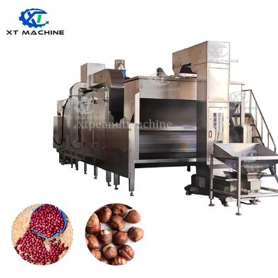 سعر جيد 304 الصلب المقاوم للصدأ الحزام المستمر محمص الجوز مع التحكم في PLC و 3000kg / h القدرة على حرق الفول السوداني / البذور / اللوز / كاشيو الانترنت