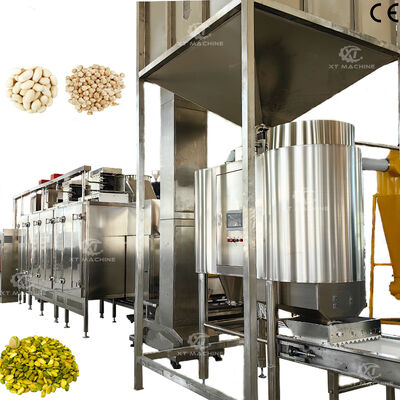 سعر جيد 1000kg/h-2000kg/h التجارية الفول السوداني/الفستق/فستق خط إنتاج تحميص وتبييض الفولاذ المقاوم للصدأ 304 البناء الانترنت