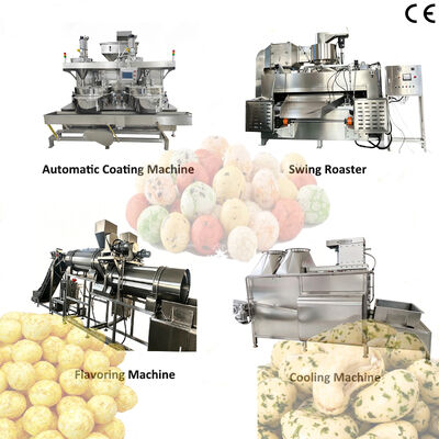 سعر جيد خط إنتاج قابلة للتخصيص SUS304 200kg / h-500kg / h المكسرات الطلاء والحرق لمعالجة حرق الأغذية بكفاءة الانترنت